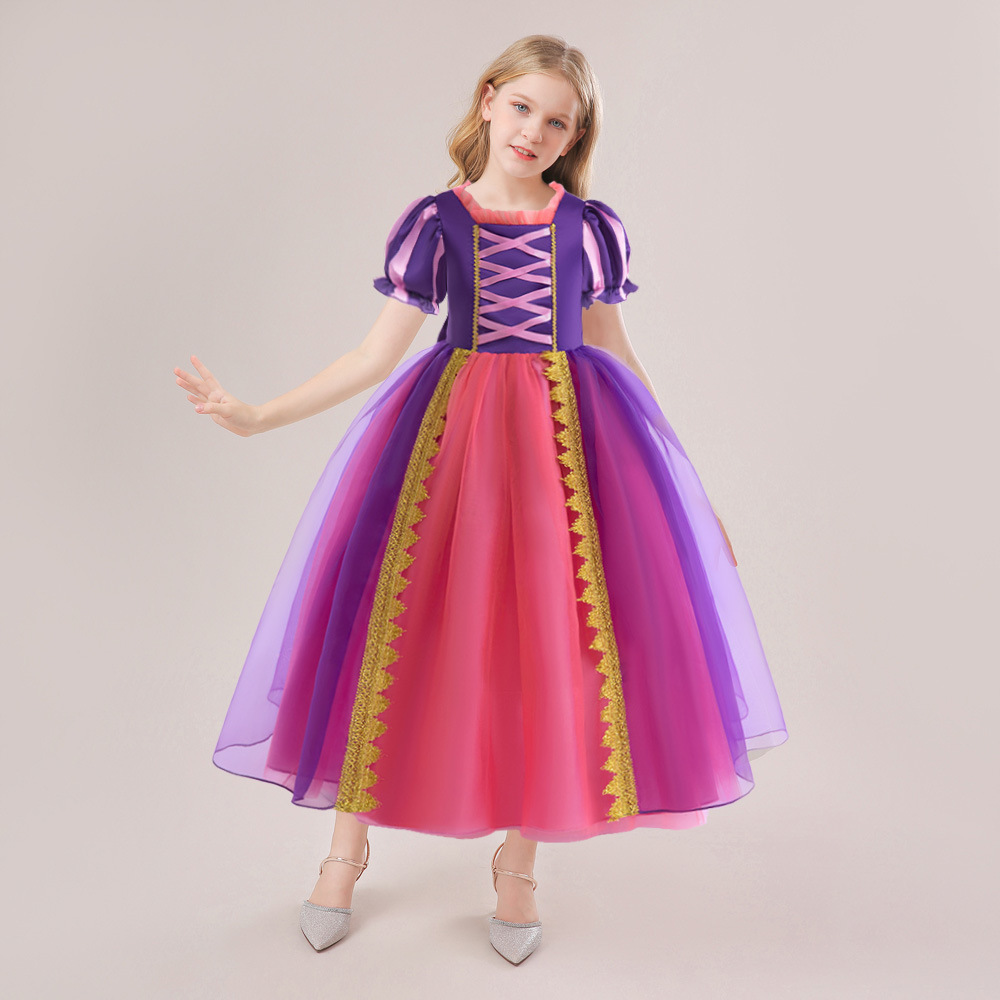 Picture of European and American new children's clothing Sophie Long hair princess dress girl's dress dress ball performance clothing in stock