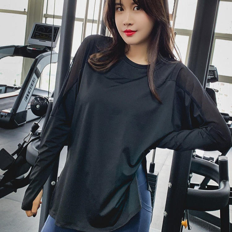 Yoga Clothing Running Training Cyber Popular Slim Breathable Sports Top Women's Spring and Autumn Quick-drying T-shirt Mesh Long-sleeved Loose