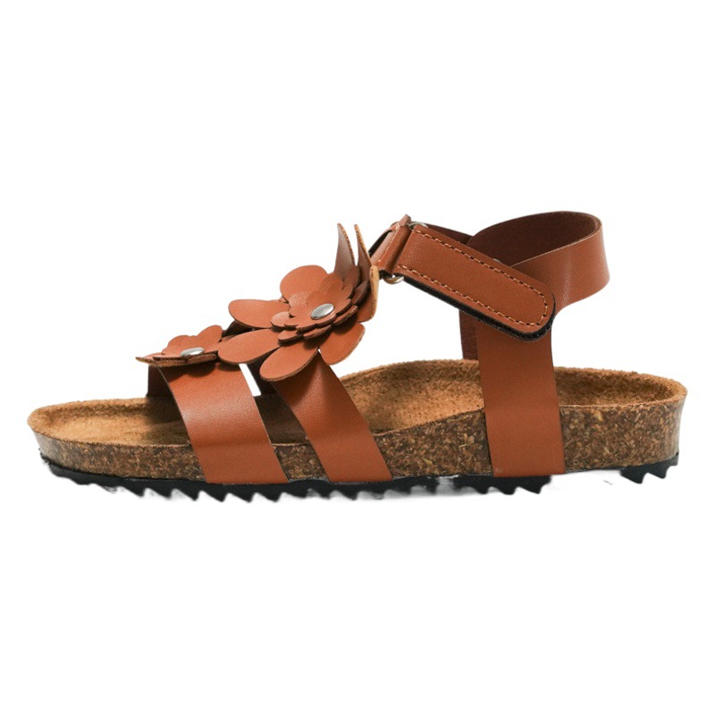 Rui Foot 2025 Summer New Children's Cork Sandals Flower Girl Sandals Baby Beach Shoes Trendy Outer Wear