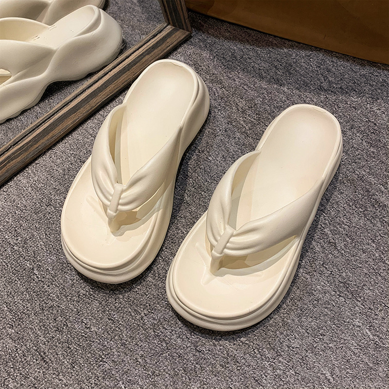 Picture of 2025 New Thick-Soled Flip-Flops for Women to Wear as Outerwear, Non-Slip, Anti-Odor High Heels, Seaside Beach Eva Flip-Flops for Women, Summer