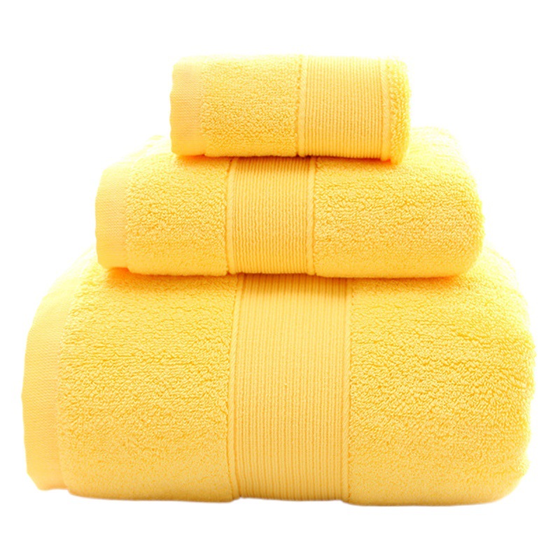 Cotton gift towel three-piece set wholesale thickened long-staple cotton adult hotel bed & breakfast towel bath towel square towel suit