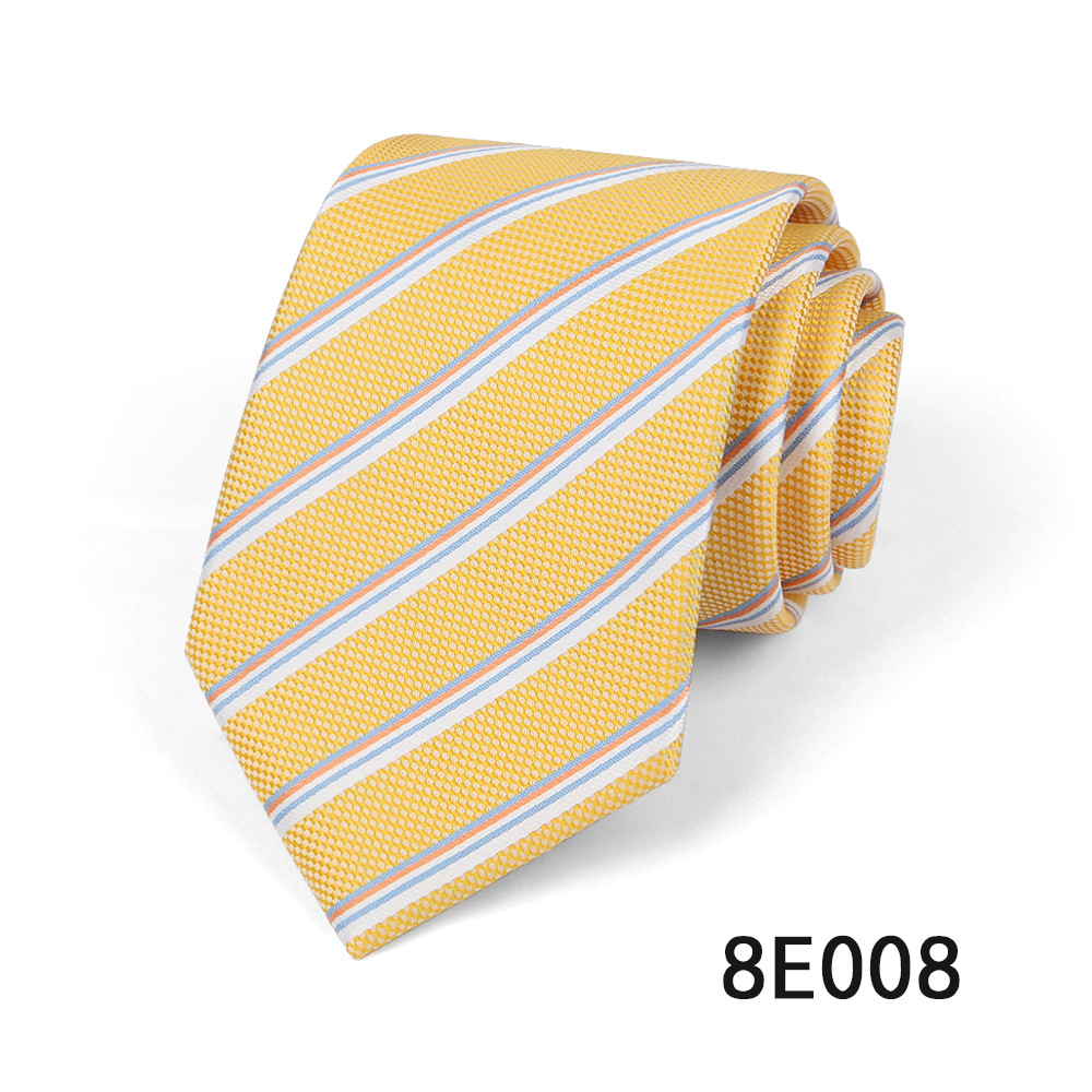 Picture of Men's Tie Business Casual Stripesd Tie 8cm Polyester Jacquard Embroider Print Tie Wholesale Formal Wear