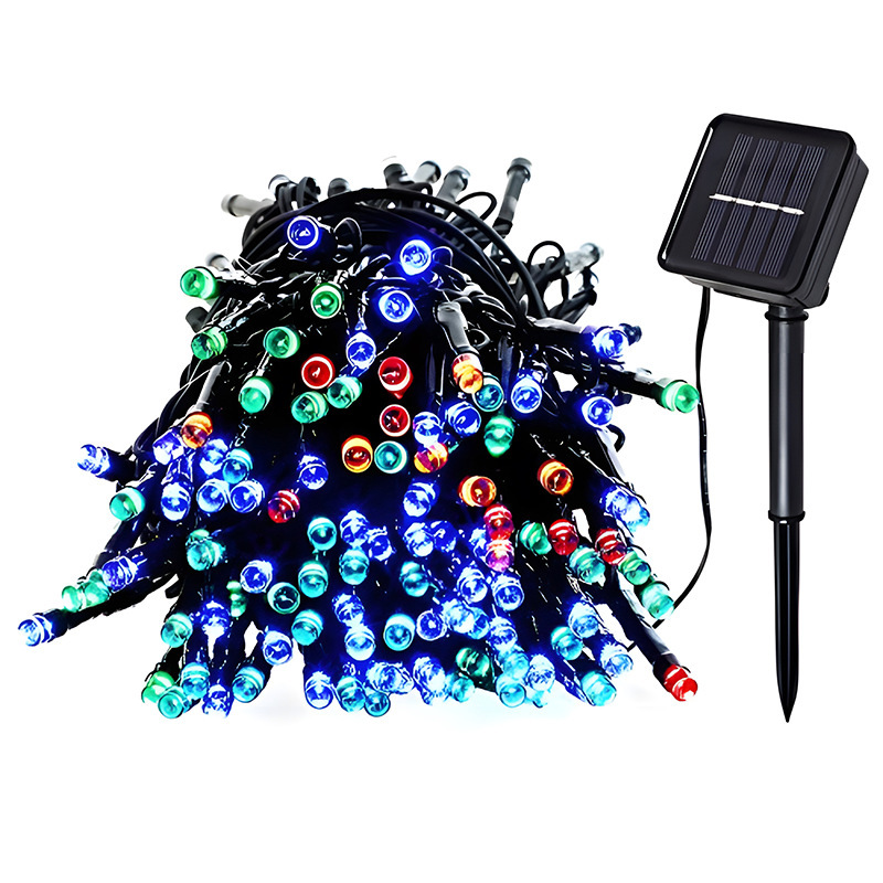 Picture of Solar String Lights Small Colorful Lights Flashing Lights Remote Control Christmas Garden Decoration Starry Sky Waterproof Camping Style Dark Green Line Light String