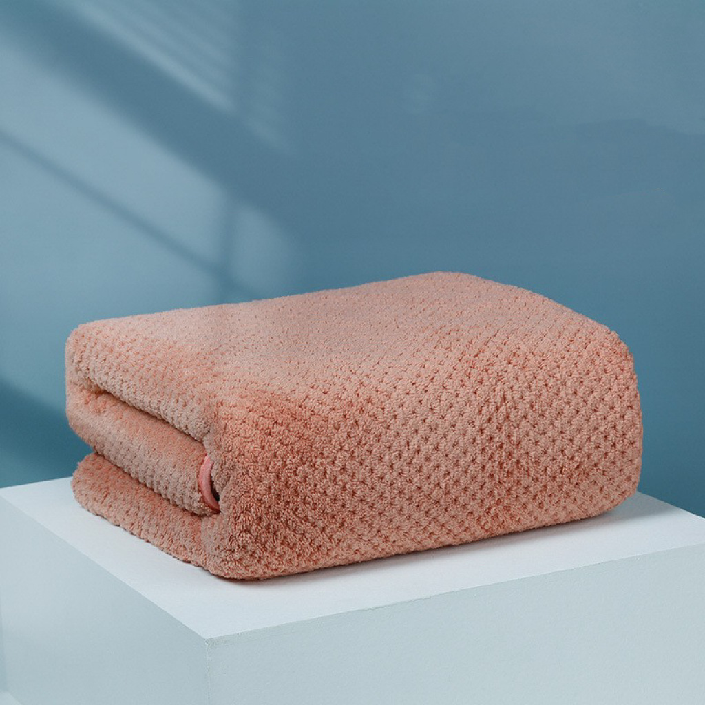 Picture of Coral Fleece Bath Towel Pineapple Big Bath Towel Thickened Shake Tone Same Style Beach Towel Absorbent Household Adult Bath Towel
