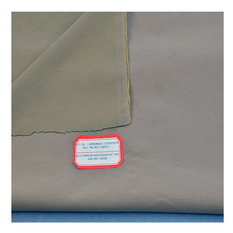 Cotton viscose stretch twill C/R woven four-sided elastic fashion pants 280GSM stretch suit fabric