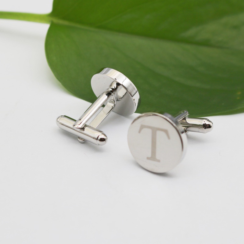 Picture of High-End Letter Cufflinks Men's Shirt Collar Clip Set Metal Accessories Business 26 Letters Laser in Stock