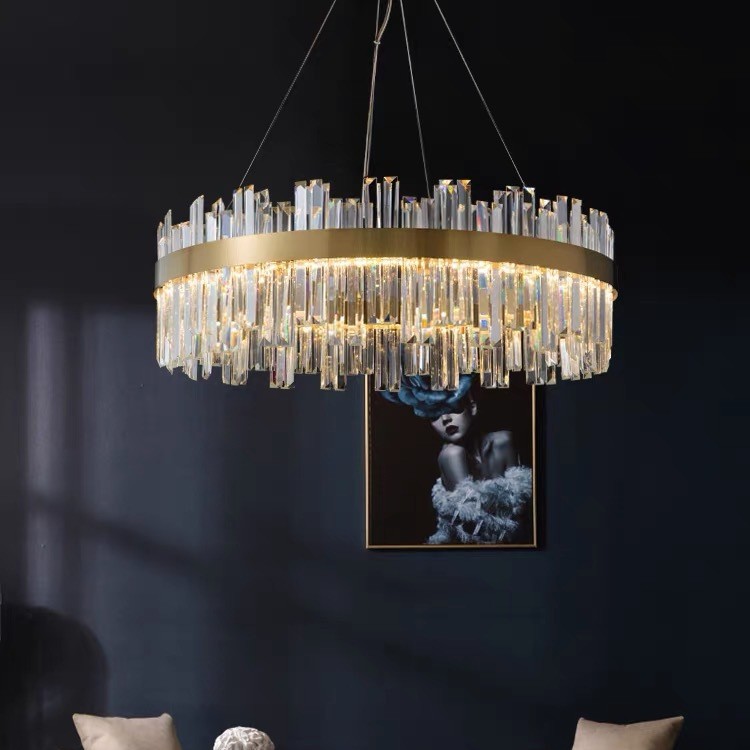 Picture of Advanced European Style Light Luxury Living Room Lobby Crystal Chandelier Light Light Luxury Simple High-end Atmospheric Master Bedroom Modern Lamps