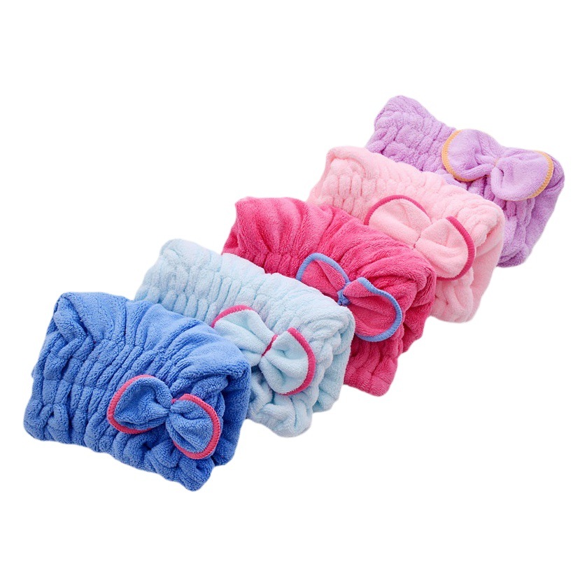 Microfiber Dry Hair Cap Bow Princess Hat Soft Absorbent Cap Dry Hair Towel Shower Cap Soft Turban Wholesale