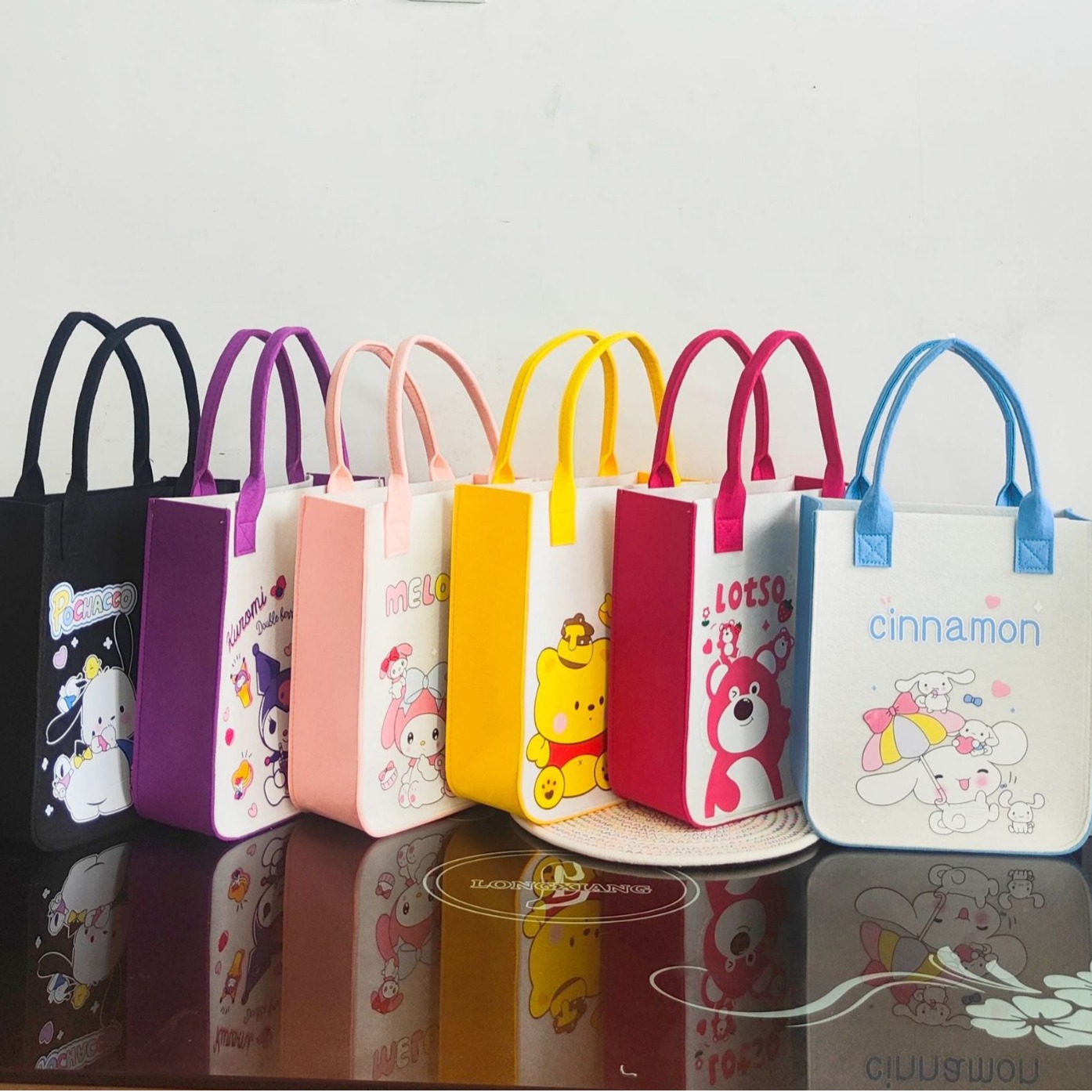 Manufacturer Supplies Heat Transfer Felt Handbags, Baby One-Year-Old Tote Bags, Portable and Eco-Friendly