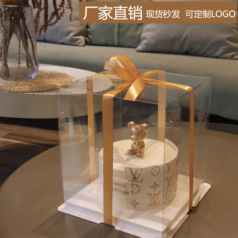Wholesale Cake Boxes with Custom Logo 4-Inch 6-Inch 8-Inch 10inch 12inch Birthday Heightened Transparent Cake Boxes DIY Baking