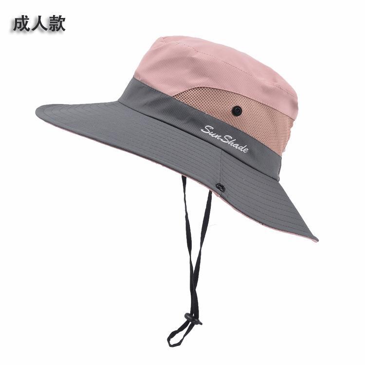 Picture of Cross-Border Summer Women's Outdoor Sun Hat Ponytail Hole Fisherman Hat Sun Protection Sun Hat Breathable Mountaineering Hat Parent-Child Style