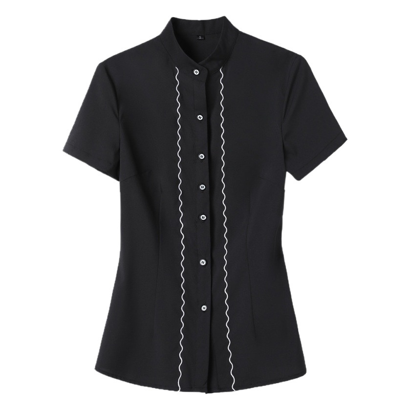 Business wear wholesale AS6980 summer short-sleeved Korean style lace shirt factory work clothes one-piece delivery