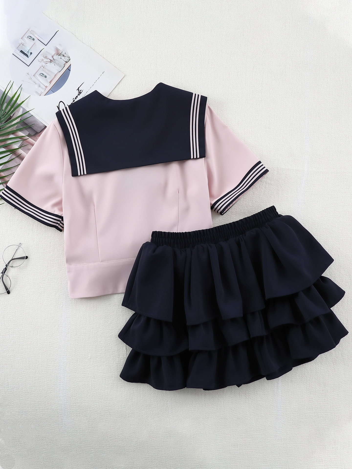 [Chunxin] Authentic Japanese sweet girl style original sailor uniform JK uniform academy style pleated skirt set for school supply
