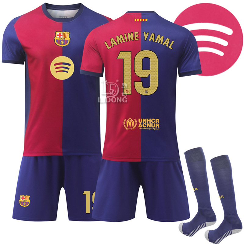 2425 Barcelona New Advertising Home Football Uniform No. 19 Amazon 9 Laiwan 10 Messi Barcelona Export Large Quantity Goods