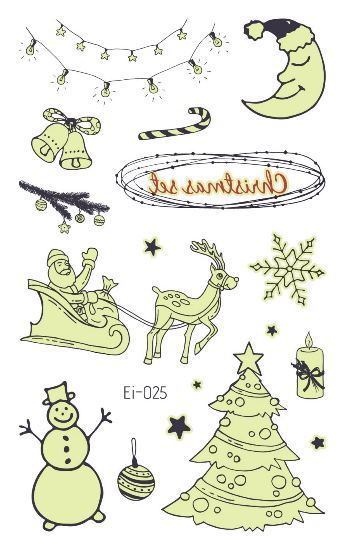Picture of Cross-border Supply Waterproof Luminous Christmas tattoo Sticker Cartoon Snowman Party Children tattoo Sticker
