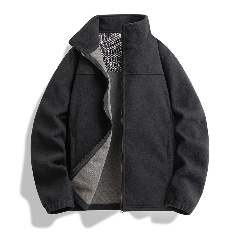 Outdoor Boiling Graphene Heat Storage Fleece Clothes for Men and Women Couple Autumn and Winter Thickened Warm Fleece Collar Jacket
