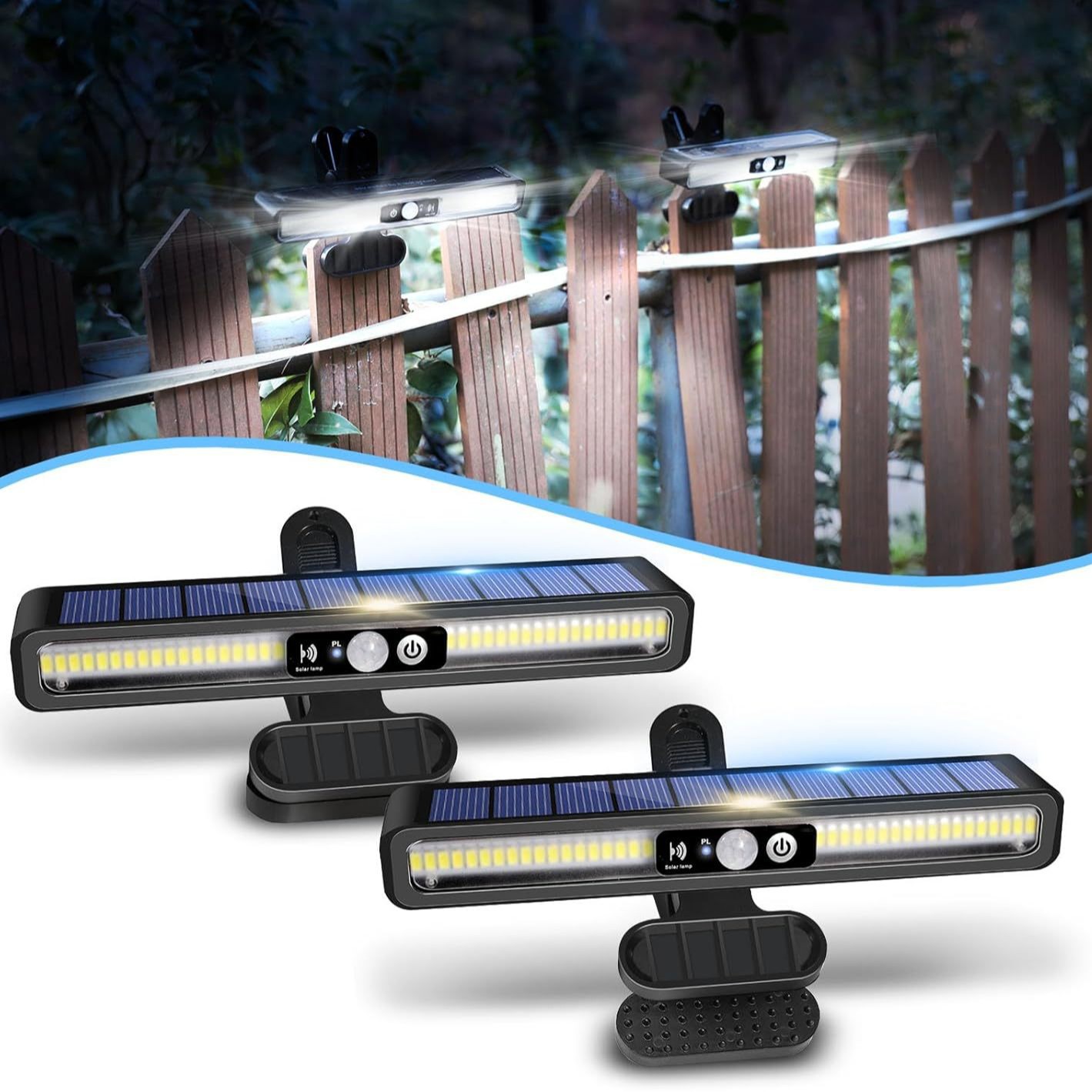 Cross-Border Outdoor Solar Clip-On Road Lighting, Ultra-Bright Home Garden Sensor Light for Camping