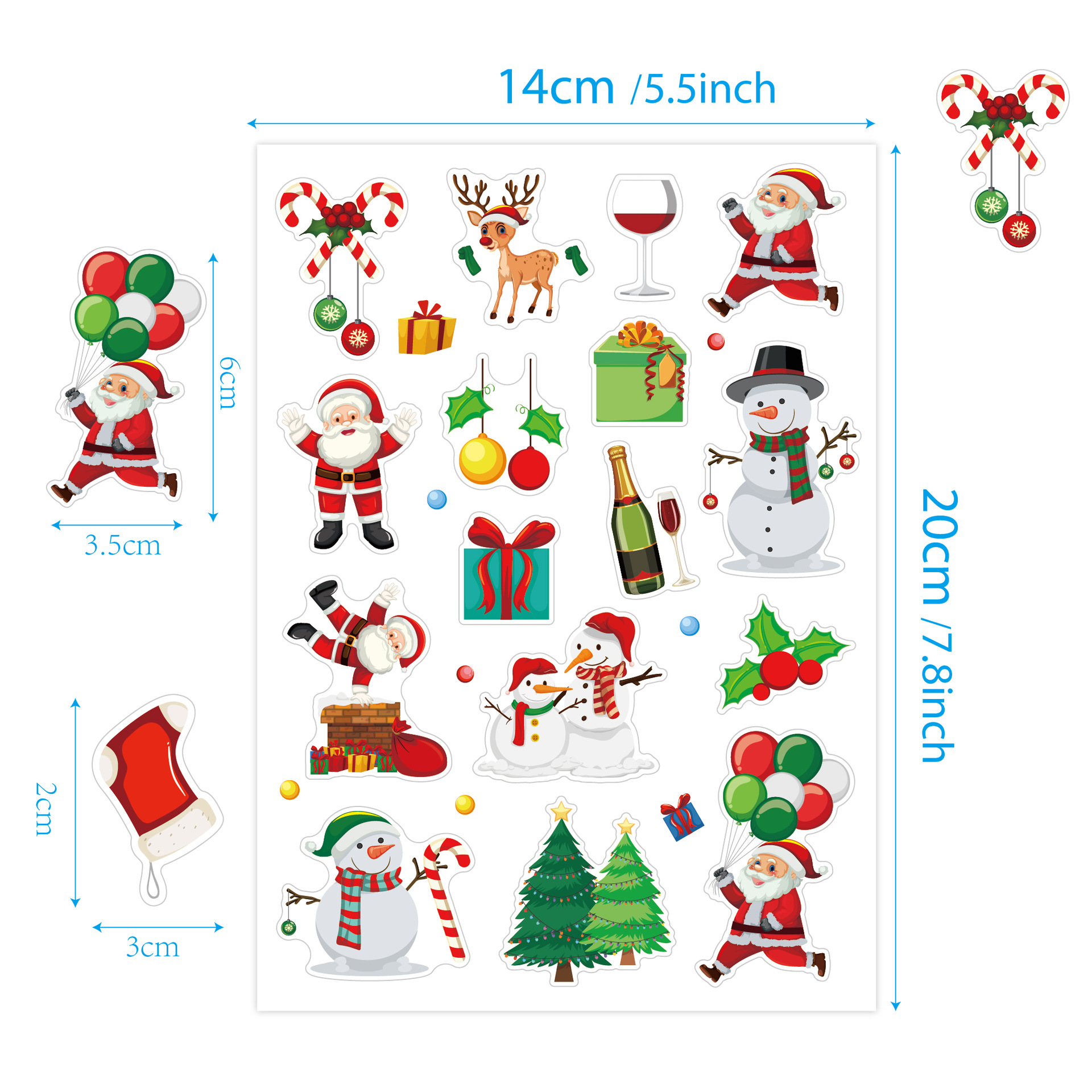 Picture of Cross-Border Christmas Stickers Kidsren's Cartoon Gifts Snowflakes Old Man DIY Party Decoration Handbook Christmas Stickers