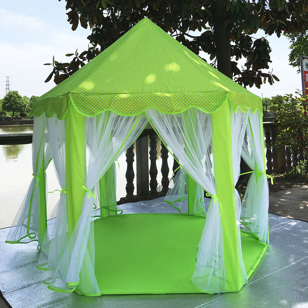 Picture of Children's Tulle Hexagon Tent Indoor Girls Fantasy Castle Decoration Game Baby Sleepable Mosquito-proof Toy House