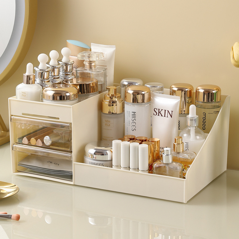 Picture of Teng Xian Drawer Type Cosmetic Box Dormitory Finishing Plastic Storage Rack Cosmetic Skin Care Dressing Table Desktop Storage Box