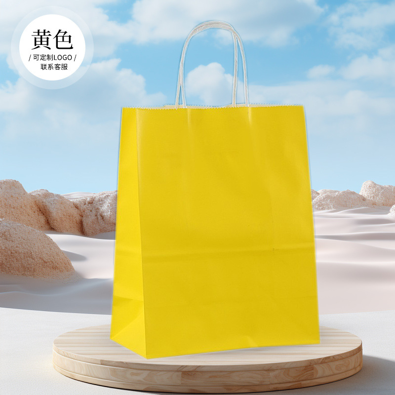 Picture of Customized Kraft Paper Bag Handbag Baked Milk Tea Takeaway Catering Packaging Bag Holiday Gift Satchel Paper Bag