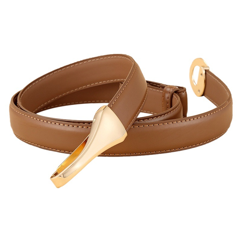 Genuine Leather Belt Women's dress Thin Belt Suit All-match Leather Belt Thin Women's Fashion Belt Belt