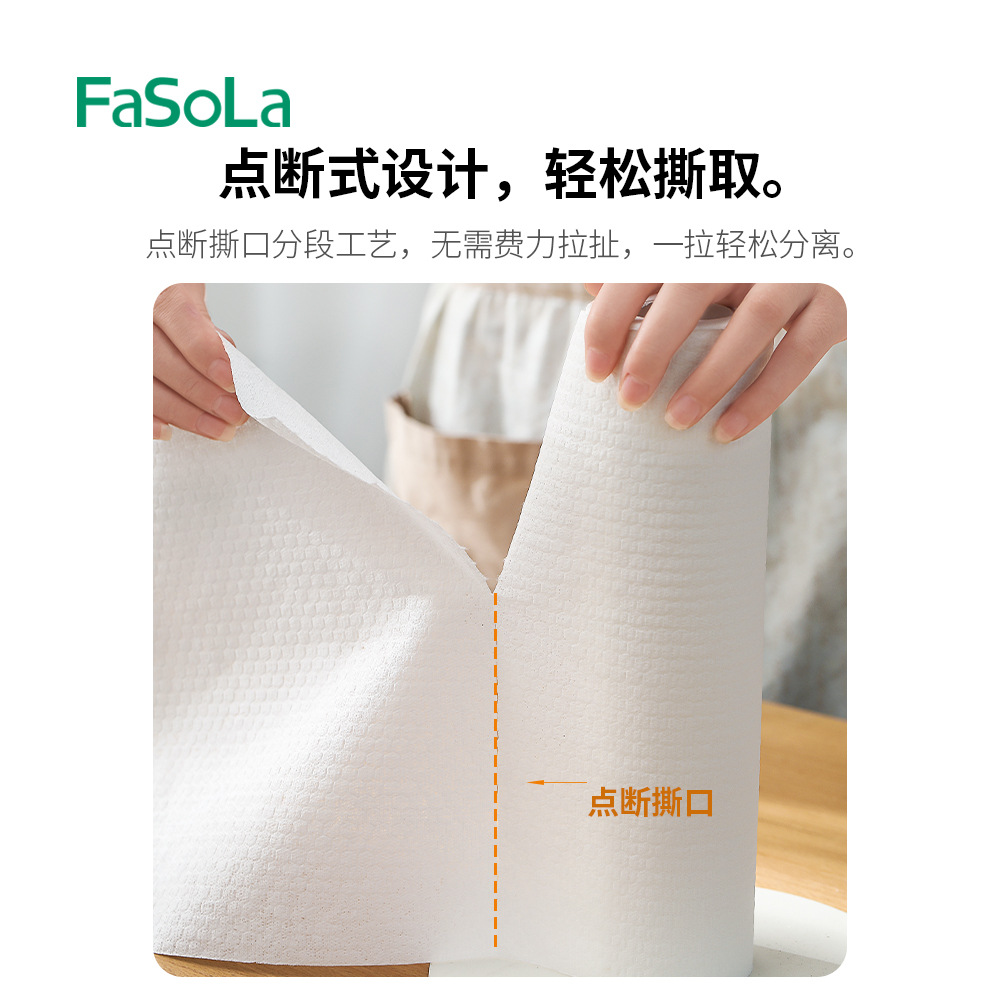 Picture of FaSoLa Lazy Rag Household Cleaning Scouring Cloth Absorbent Kitchen Paper Thickened Disposable Breakpoint Dish Cloth