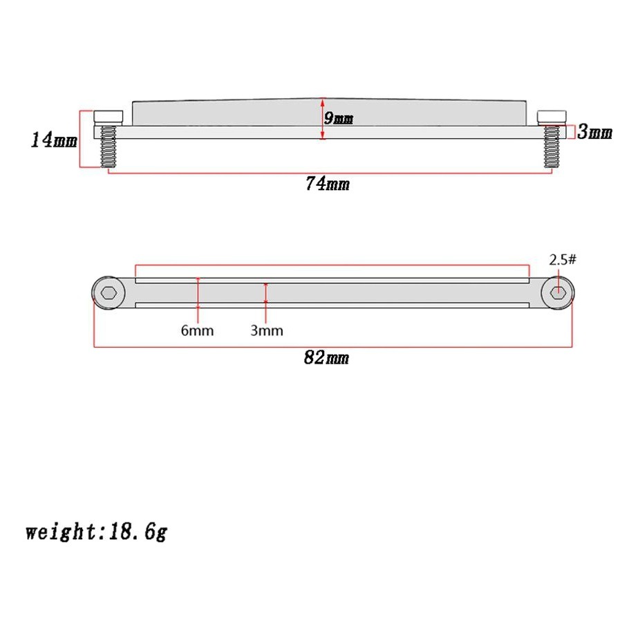 Folk guitar bridge adjustment pad heightening tool (Silver/black)