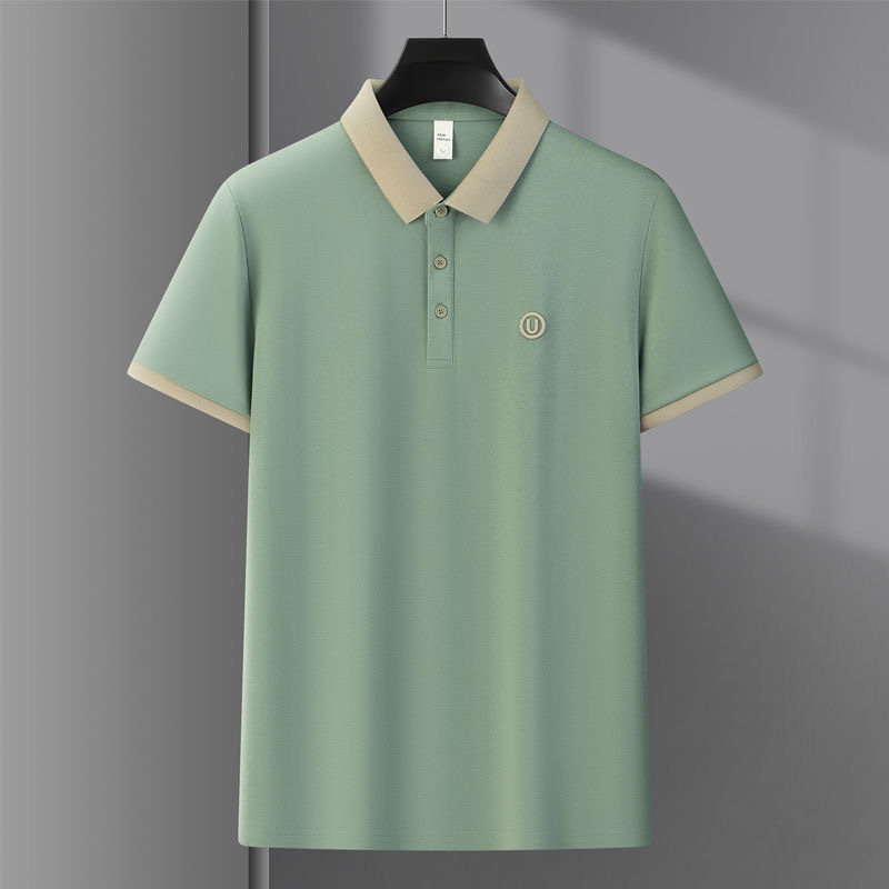Lapel Short-Sleeve Polo Shirt for Men, Trendy Brand Summer T-Shirt, Korean Style Slim Fit, Trendy 2025 New Versatile Top