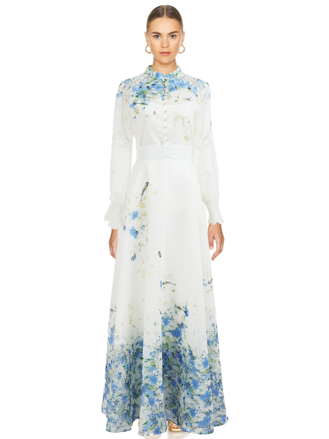 Cross-border Foreign Trade Independent Station New Product Niche Design Retro Palace Printed suit Two-piece Top and Skirt