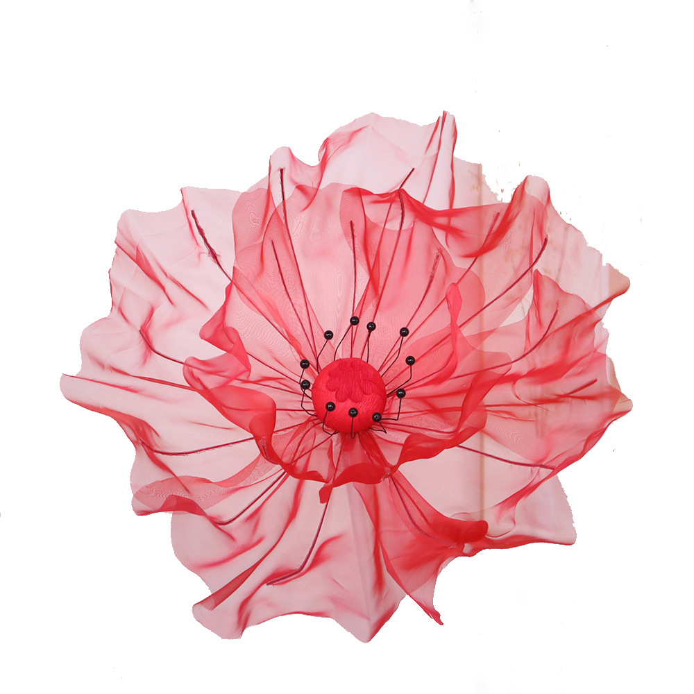 Picture of Mesh flower set of new artificial flower poppy flower outdoor wedding party decoration window decoration shooting props