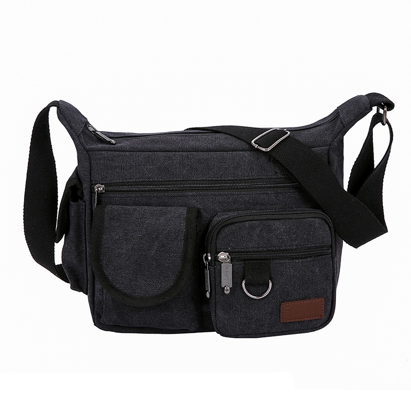 Picture of Canvas Bag Men's shoulder bag casual trendy men's bag Express Men's bag outdoor backpack large capacity crossbody shoulder bag