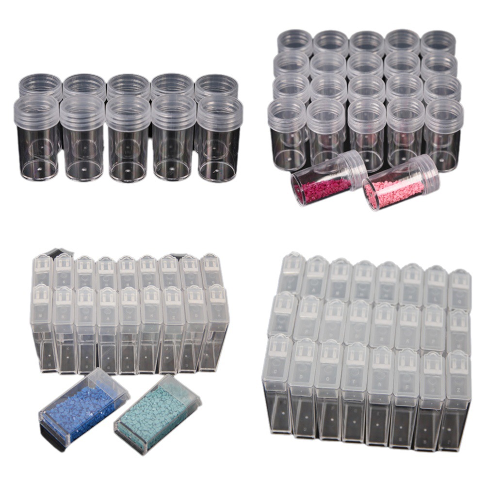 Diamond Painting Tool Drill Collector Round Bottle Drill Storage Box Transparent DIY Bead Box Large Bottle Split Diamond Box Cross Border