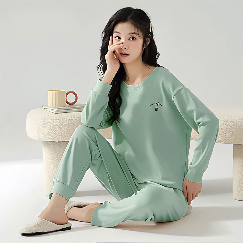 Factory Outlet Pajamas Women's Cotton Spring and Autumn Summer Long Sleeve Pants Casual Sports Outwear suit