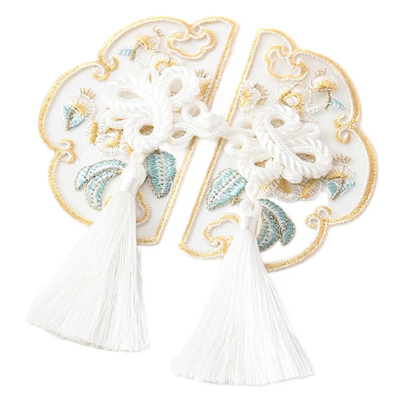 Jiechang Yunjin Embroider Cloth Stickers Chinese Style Classical Valentine's Day Flower Packaging Materials Tassel Decoration Gifts Wholesale