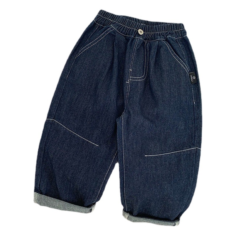 Tong Chenchen Mom Men's Children's Wear Autumn Wear Children's Breathable Long Pants Baby's Denim Loose Casual Pants All-match Gate Fried Street