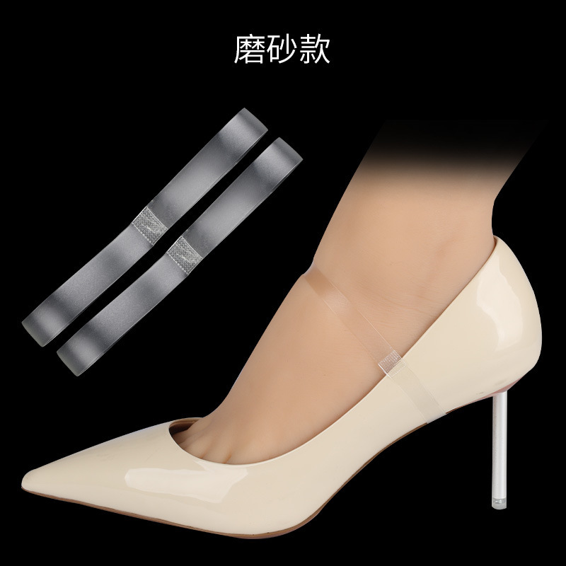 Picture of Invisible Shoelaces to Prevent Heel Falling Off, Small Gifts, Transparent High-Heeled Leather Shoes, Triangular Drawstrings, High-Heeled Shoelaces