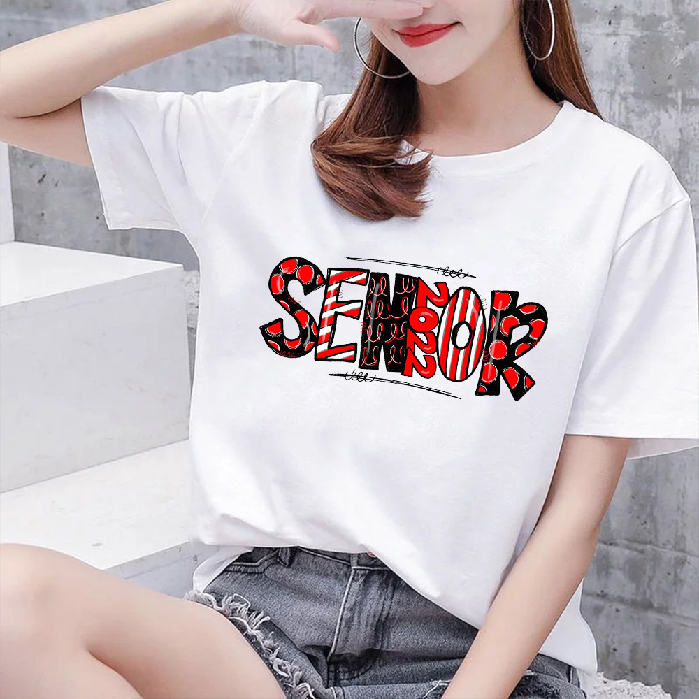 AliExpress Cross-border New shirt Short Sleeve Modal 2022 Letter Printed Loose Round Neck Modal Short Sleeve