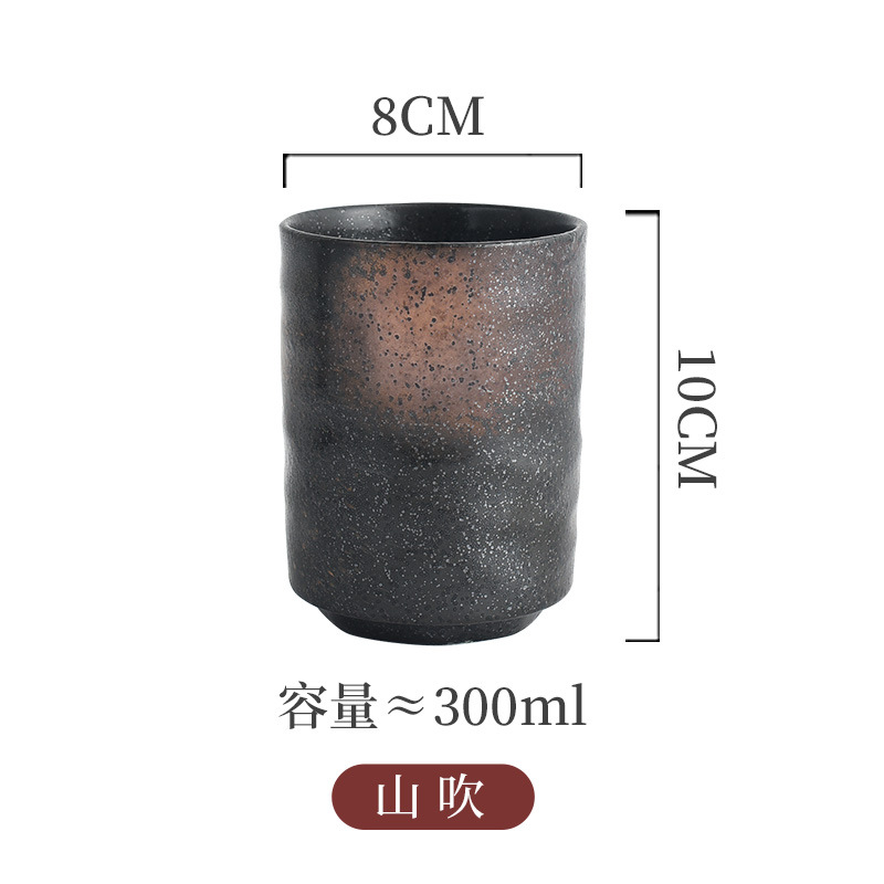 Picture of Japanese Style Creative Ceramic Vintage Tea Cup Sushi Cup Stoneware Straight Body Cup Stoneware Water Cup for Household Restaurant