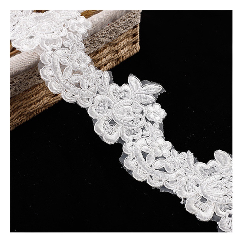 9-12cm white organza strand rope embroidery lace wedding dress home textile decorative accessories in stock