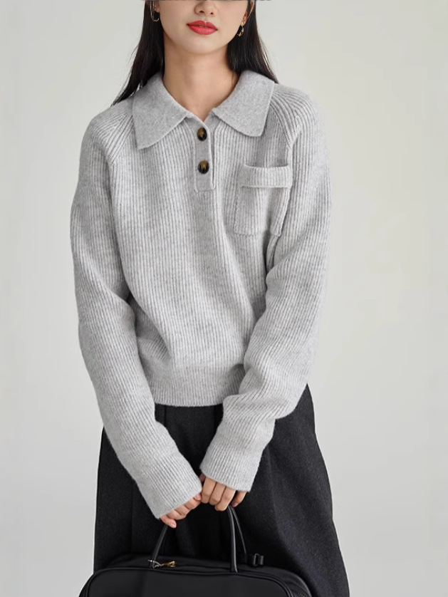 Picture of Painting Style drawwin Lapel Knit Sweater Women's 2024 New Autumn and Winter Casual Loose All-match Open Collar Jacket