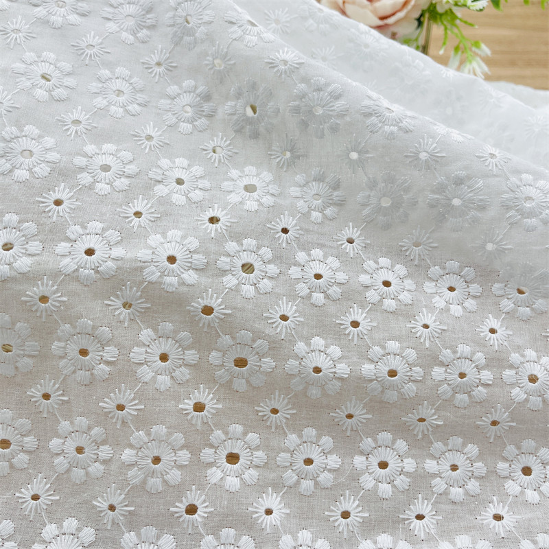 Water soluble cotton hollow embroidered fabric 9088 cotton lace embroidered fabric clothing hat embroidered fabric