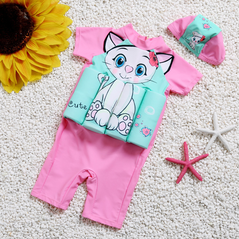 Children's Swimsuit Girls Baby Kids Swimming Clothes Infant One-piece Beach Jacket Life Jacket