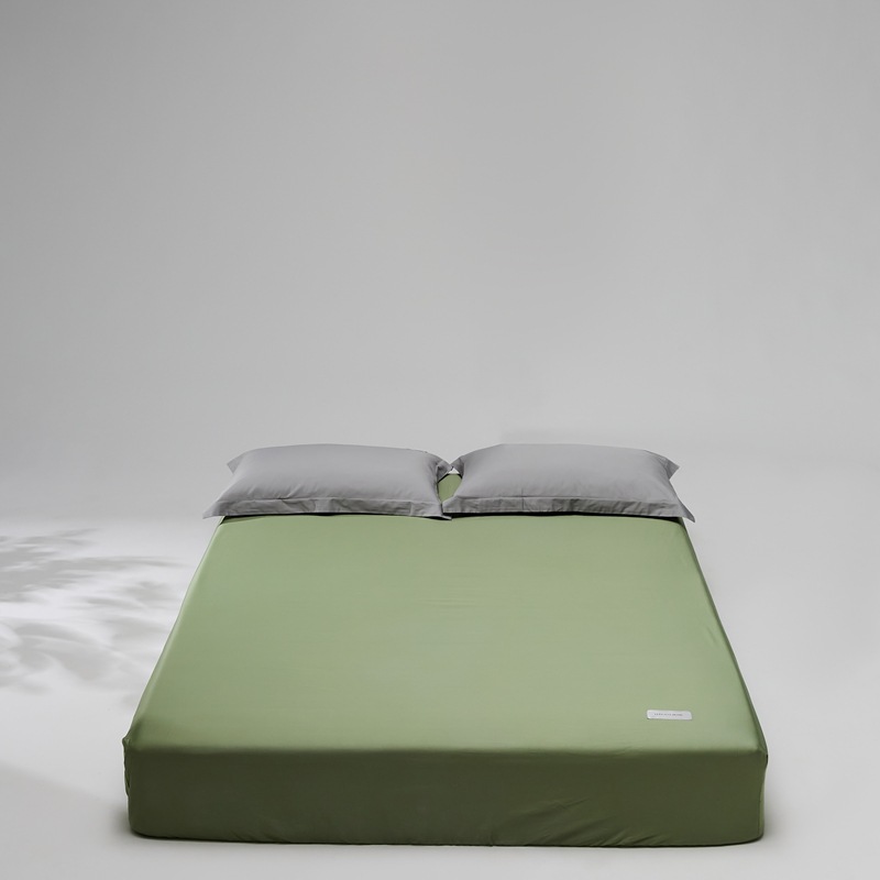 Picture of High-End 100% Long-Staple Cotton Fitted Sheet Single Piece Satin Solid Color Pure Cotton Bed Sheet Mattress Protector Mattress Cover