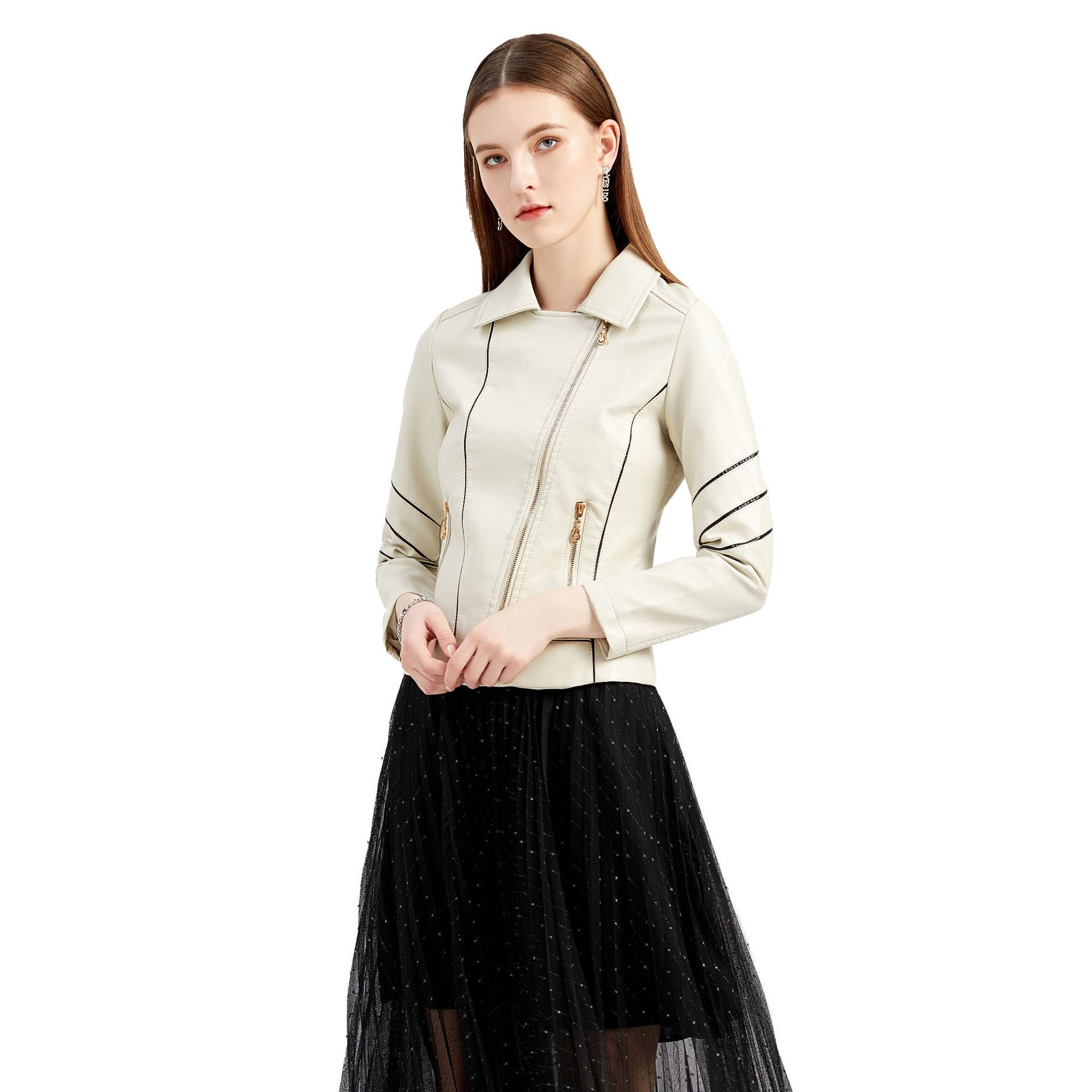 Picture of Cross-border leather clothing for foreign trade women's thin PU short coat spring and autumn jacket wish motorcycle clothing women's new