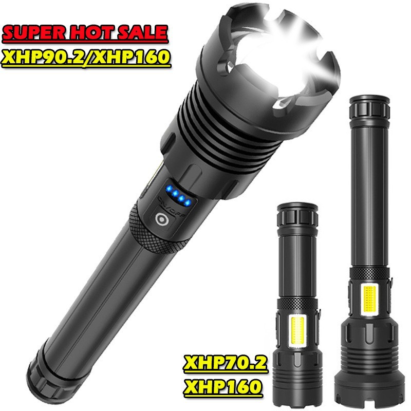 Cross-border new telescopic zoom P70 strong flashlight LED outdoor multifunctional P90 strong rechargeable flashlight