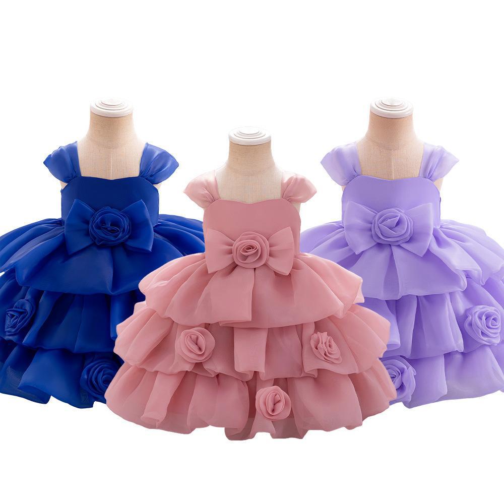 Picture of Toddler's Year-old Dress Baby's Year-old Dress Flower Girl's Wedding dress Girl's Puff Cake Dress
