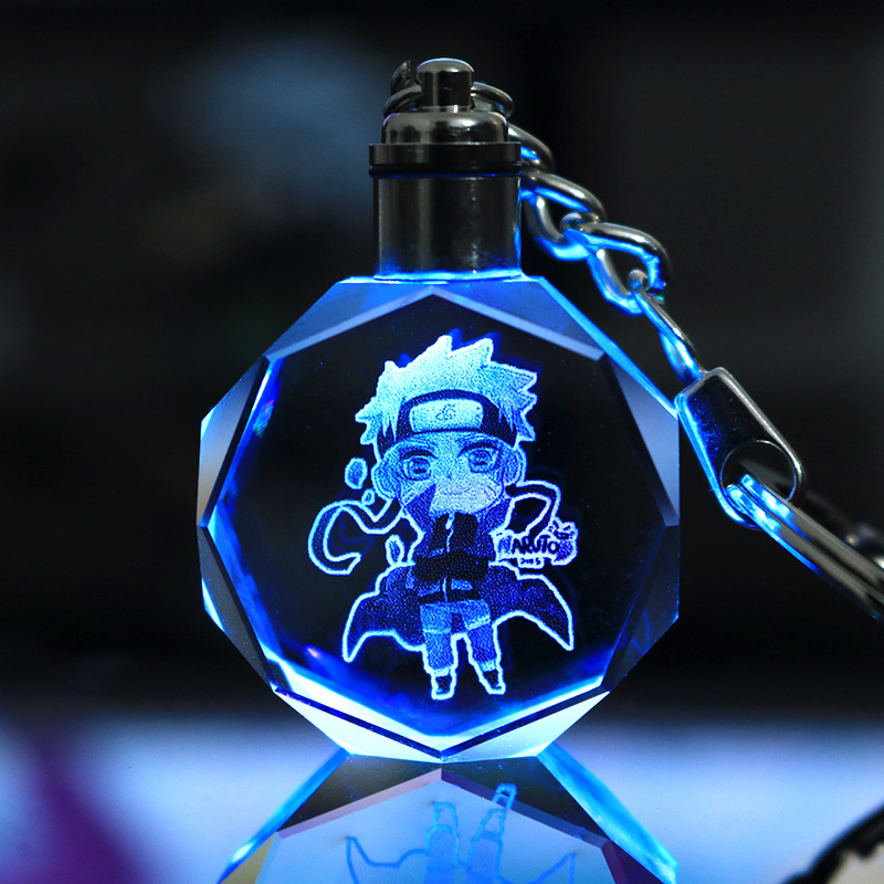 Picture of Naruto Peripheral Pendant Naruto Kakashi Sasuke I Ailuo Animation Luminous Crystal Keychain Wholesale