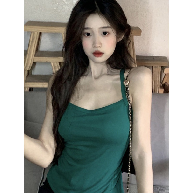 Pure Desire Hot Girl Cross Strap Backless Strap Summer Green Outer Wear Beautiful Back Sexy