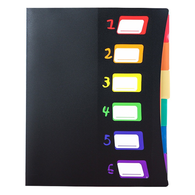 A4 Rainbow Classification Folder Cross-border Office Supplies File Folder Student Learning Classification Information Book Wholesale